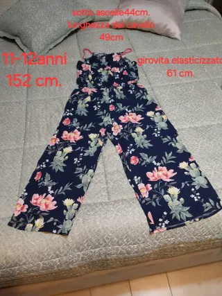 Tuta bambina fiori 11-12 anni