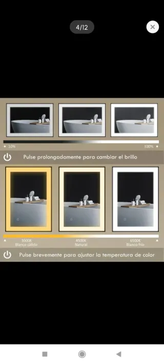 Espejo Baño LED 50x70