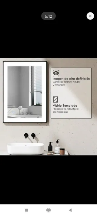 Espejo Baño LED 50x70