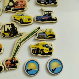 Set calamite legno mezzi cantiere 23 PZ differenti