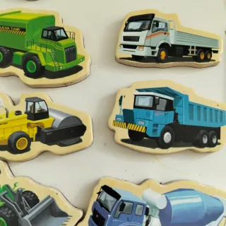 Set calamite legno mezzi cantiere 23 PZ differenti