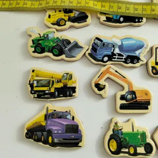 Set calamite legno mezzi cantiere 23 PZ differenti