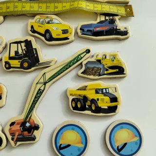 Set calamite legno mezzi cantiere 23 PZ differenti