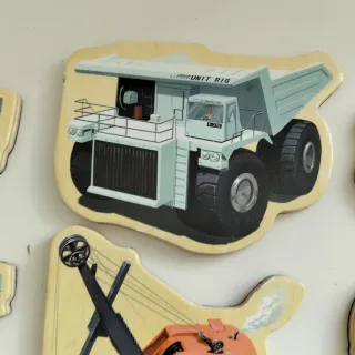 Set calamite legno mezzi cantiere 23 PZ differenti