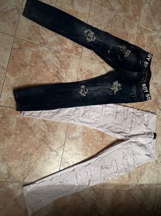 Pantalones Área Zero Azules y Blancos.