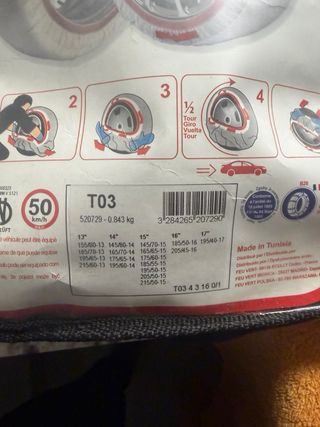 Fundas textiles coche cadenas para nieve sin usar