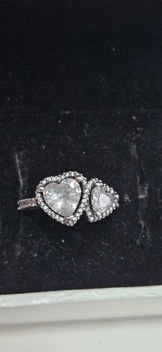 Anillo Pandora Corazones Plata
