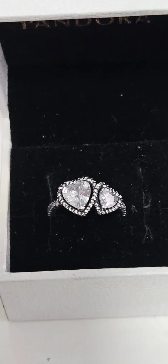 Anillo Pandora Corazones Plata