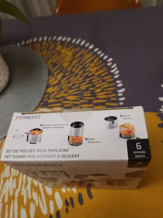 Set 6 Moldes para emplatar de acero inoxidable.