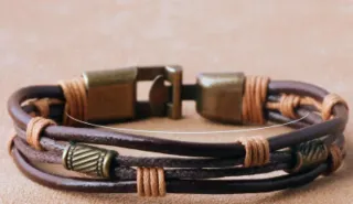 Pulsera Cuero Marrón  Regalo Hombre