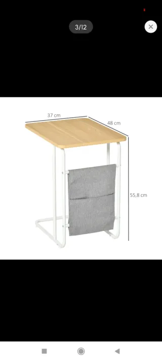 Mesa auxiliar para sofá madera y metal