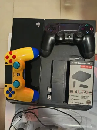 PS4 Pro+ Hub USB 5en1 +2 mandos scuf+ ventilador