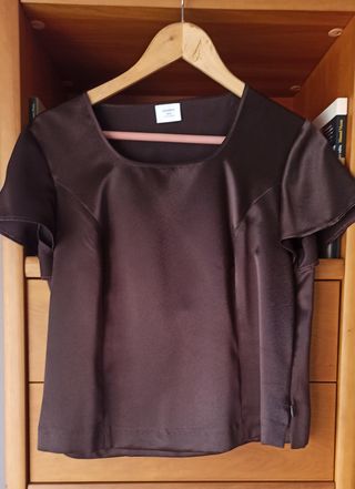 Camisa marrón manga corta