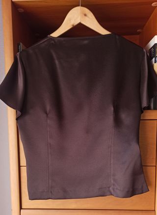 Camisa marrón manga corta