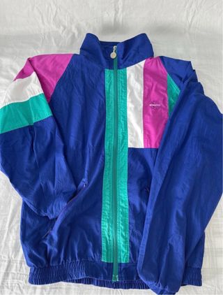 Chaqueta vintage RoxPro azul rosa verde blanco