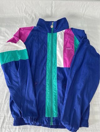 Chaqueta vintage RoxPro azul rosa verde blanco