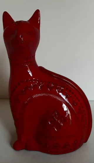 Gatto ceramica A. Londi per Bitossi rosso
