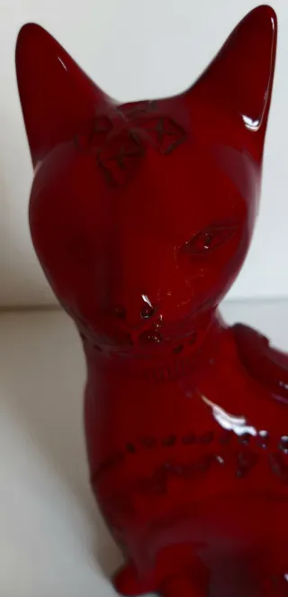 Gatto ceramica A. Londi per Bitossi rosso