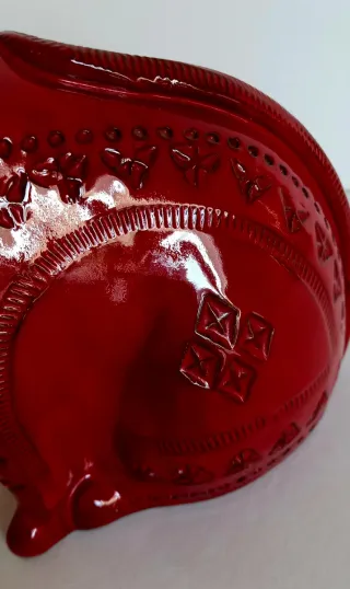 Gatto ceramica A. Londi per Bitossi rosso