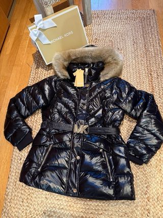 Abrigo Michael Kors Negro con Cinturón MK