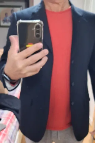 Chaquetón cuadros azul y rojo