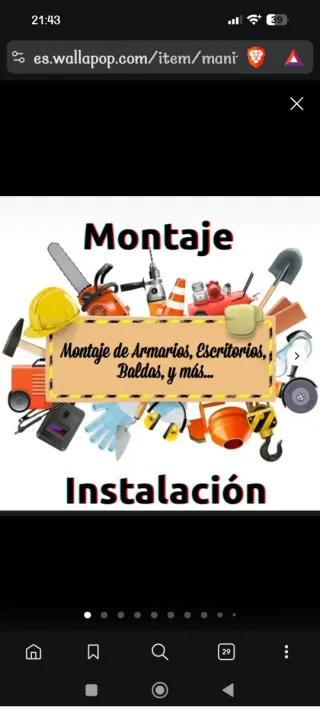 Instalador / Montaje de Muebles en Madrid