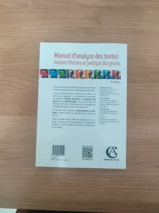 Manuel d'analyse des textes histoire littéraire...