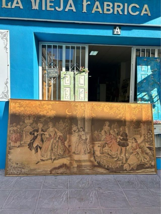 Tapiz antiguo escena galante