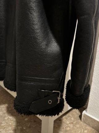 Cazadora Piel Negra Borrego