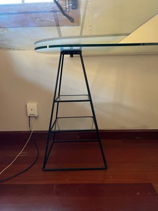 Mesa escritorio L cristal templado