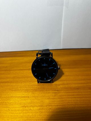 Reloj GENEVA Minimalista Negro Unisex Nuevo