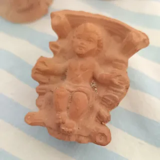 4 Statuine Sacra Famiglia Terra Cotta Vintage