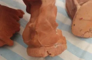 4 Statuine Sacra Famiglia Terra Cotta Vintage