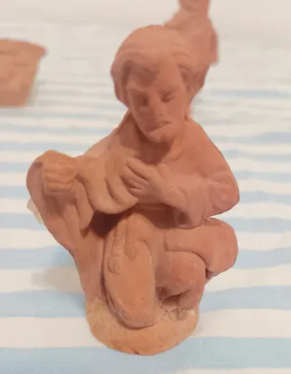 4 Statuine Sacra Famiglia Terra Cotta Vintage