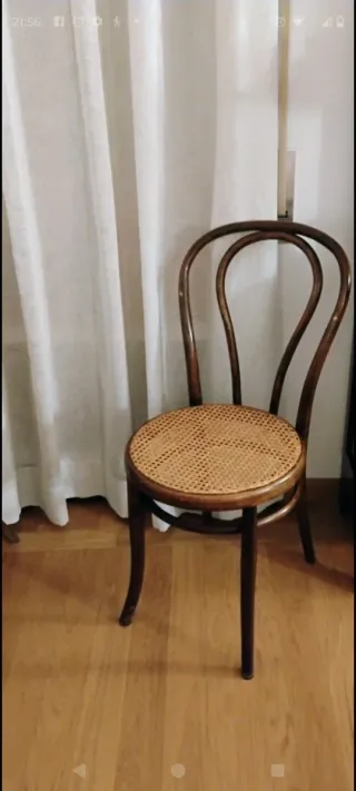 Sedia Thonet in legno e rattan