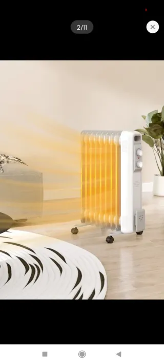 Radiador Aceite 2000W Gris/Blanco