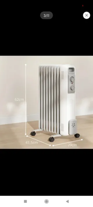 Radiador Aceite 2000W Gris/Blanco