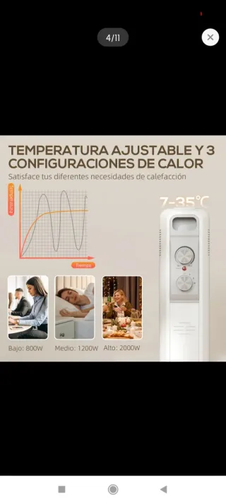 Radiador Aceite 2000W Gris/Blanco