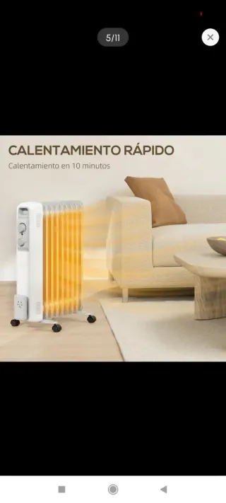 Radiador Aceite 2000W Gris/Blanco