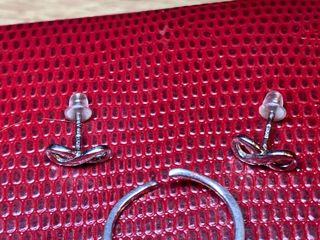 Conjunto Plata Infinito Anillo y Pendientes