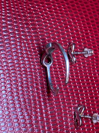 Conjunto Plata Infinito Anillo y Pendientes