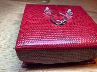 Conjunto Plata Infinito Anillo y Pendientes