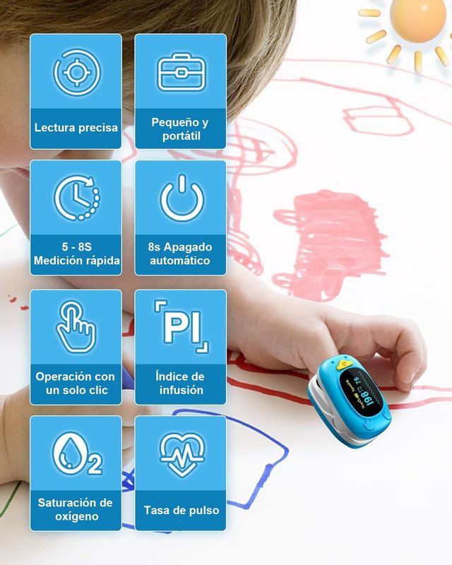 Oximetro pediatrico con schermo OLED preciso e portatile