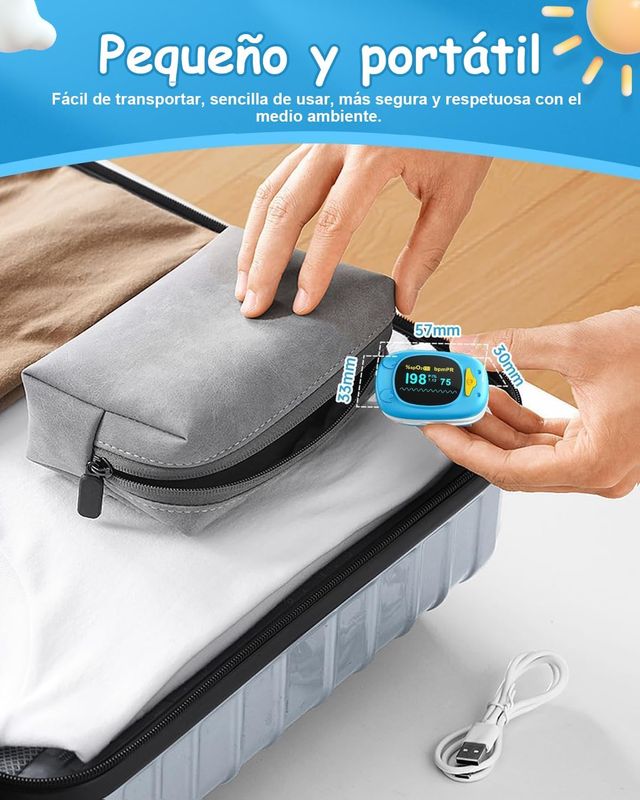 Oximetro pediatrico con schermo OLED preciso e portatile