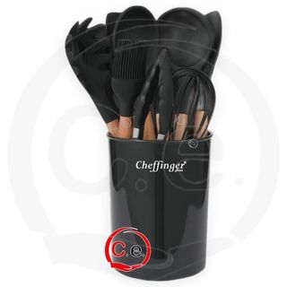 Set Mestoli Cucina Cheffinger Silicone e Legno