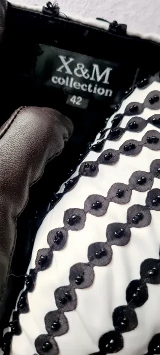 Vestido de fiesta blanco y negro