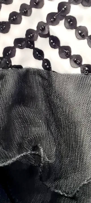 Vestido de fiesta blanco y negro