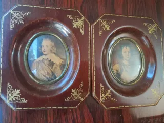 Cuadros Miniaturas antiguas marco octogonal