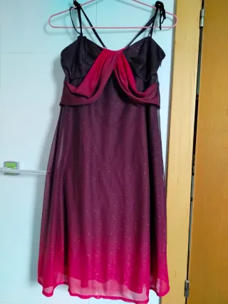 Vestido Fiesta Morado/Rosa Talla 38