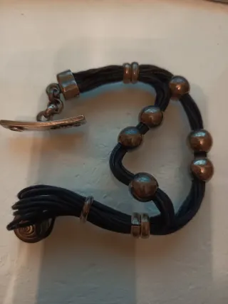 Pulsera Ciclon Cuero y Metal